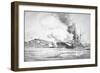 Hms Queen Elizabeth Bombarding the Dardanelles Defences in 1915-Charles John De Lacy-Framed Giclee Print