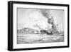 Hms Queen Elizabeth Bombarding the Dardanelles Defences in 1915-Charles John De Lacy-Framed Giclee Print