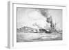 Hms Queen Elizabeth Bombarding the Dardanelles Defences in 1915-Charles John De Lacy-Framed Giclee Print