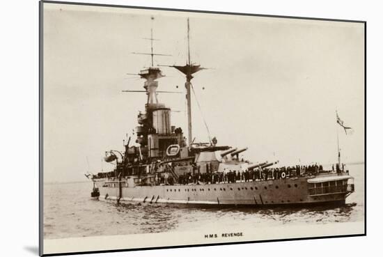 Hms Revenge, the Lead Ship of the Revenge Class of Battleships of the Royal Navy-null-Mounted Giclee Print