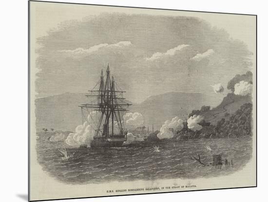 HMS Rinaldo Bombarding Salangore, in the Strait of Malacca-null-Mounted Giclee Print