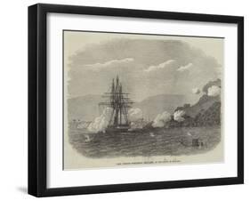 HMS Rinaldo Bombarding Salangore, in the Strait of Malacca-null-Framed Giclee Print