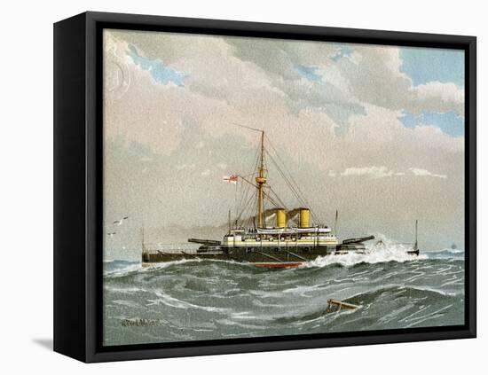 HMS Rodney, Royal Navy 1st Class Battleship, C1890-C1893-William Frederick Mitchell-Framed Stretched Canvas