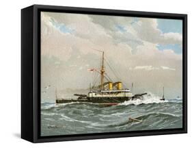 HMS Rodney, Royal Navy 1st Class Battleship, C1890-C1893-William Frederick Mitchell-Framed Stretched Canvas