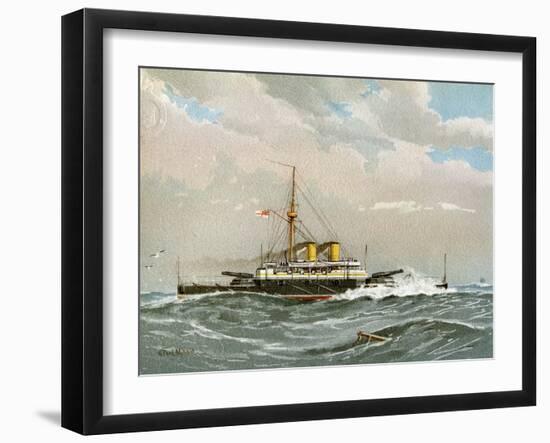 HMS Rodney, Royal Navy 1st Class Battleship, C1890-C1893-William Frederick Mitchell-Framed Giclee Print