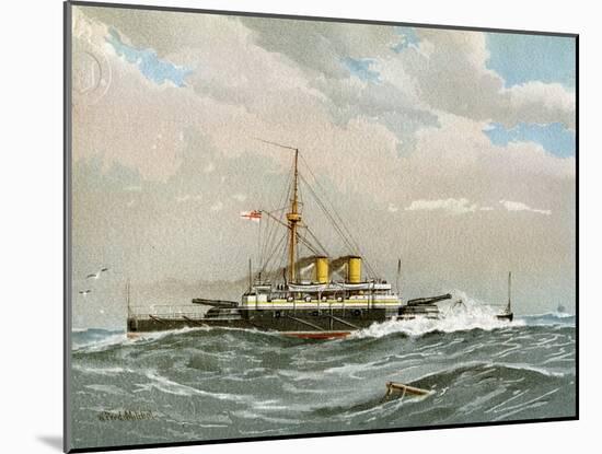 HMS Rodney, Royal Navy 1st Class Battleship, C1890-C1893-William Frederick Mitchell-Mounted Giclee Print