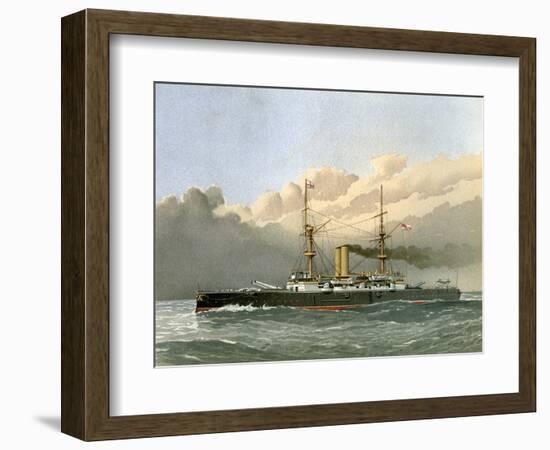 HMS Royal Sovereign, Royal Navy 1st Class Battleship, C1890-C1893-William Frederick Mitchell-Framed Giclee Print