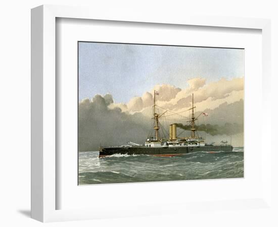 HMS Royal Sovereign, Royal Navy 1st Class Battleship, C1890-C1893-William Frederick Mitchell-Framed Giclee Print