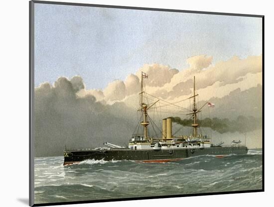 HMS Royal Sovereign, Royal Navy 1st Class Battleship, C1890-C1893-William Frederick Mitchell-Mounted Giclee Print