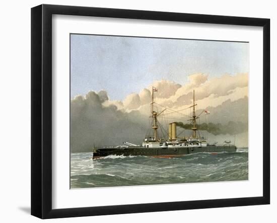 HMS Royal Sovereign, Royal Navy 1st Class Battleship, C1890-C1893-William Frederick Mitchell-Framed Giclee Print