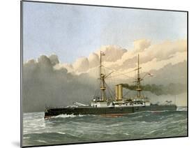 HMS Royal Sovereign, Royal Navy 1st Class Battleship, C1890-C1893-William Frederick Mitchell-Mounted Giclee Print