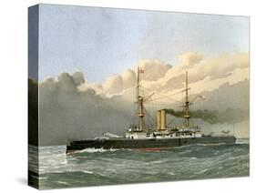 HMS Royal Sovereign, Royal Navy 1st Class Battleship, C1890-C1893-William Frederick Mitchell-Stretched Canvas