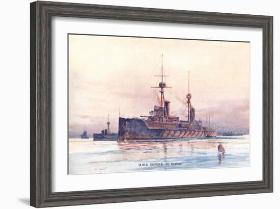 HMS Superb-null-Framed Art Print