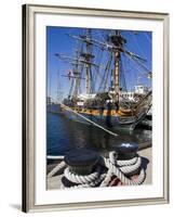 Hms Surprise at the Maritime Museum, Embarcadero, San Diego, California, USA-Richard Cummins-Framed Photographic Print