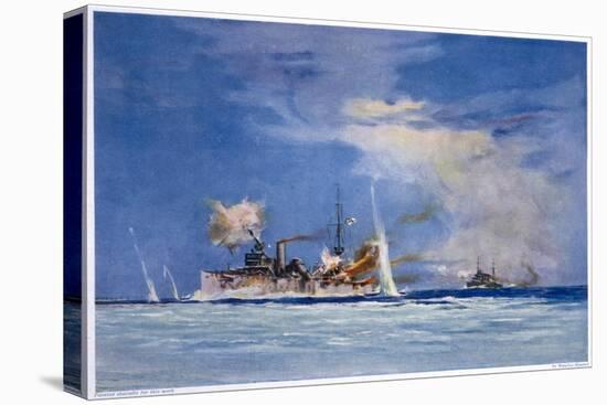 Hms Sydney Opens Fire on the German Cruiser Emden-Maurice Randall-Stretched Canvas