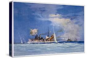 Hms Sydney Opens Fire on the German Cruiser Emden-Maurice Randall-Stretched Canvas