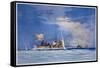Hms Sydney Opens Fire on the German Cruiser Emden-Maurice Randall-Framed Stretched Canvas