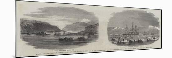 HMS Termagant Convoying the Gun-Boats Grappler and Forward Through the Straits of Magellan-null-Mounted Giclee Print