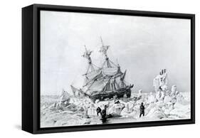 HMS Terror Held on Ice, 1836-null-Framed Stretched Canvas