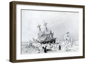 HMS Terror Held on Ice, 1836-null-Framed Giclee Print