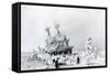 HMS Terror Held on Ice, 1836-null-Framed Stretched Canvas