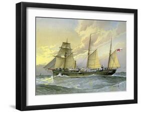 HMS Thrush, British 1st Class Gunboat, C1890-C1893-William Frederick Mitchell-Framed Giclee Print