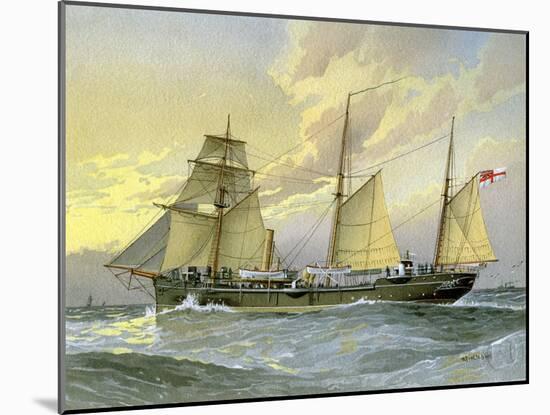 HMS Thrush, British 1st Class Gunboat, C1890-C1893-William Frederick Mitchell-Mounted Giclee Print