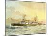 HMS Undaunted, Royal Navy 1st Class Cruiser, C1890-C1893-William Frederick Mitchell-Mounted Giclee Print