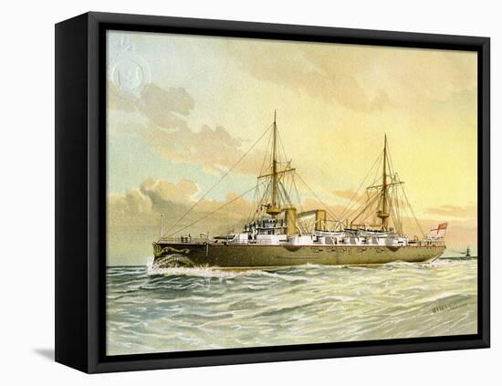 HMS Undaunted, Royal Navy 1st Class Cruiser, C1890-C1893-William Frederick Mitchell-Framed Stretched Canvas