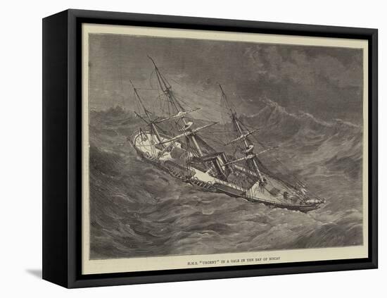 HMS Urgent in a Gale in the Bay of Biscay-Walter William May-Framed Stretched Canvas