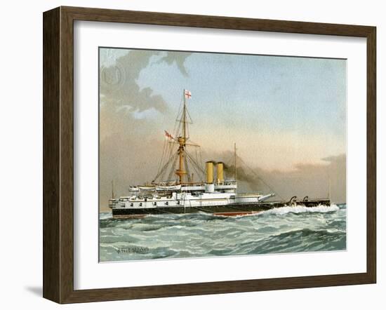 HMS Victoria, Royal Navy 1st Class Battleship, C1890-C1893-William Frederick Mitchell-Framed Giclee Print