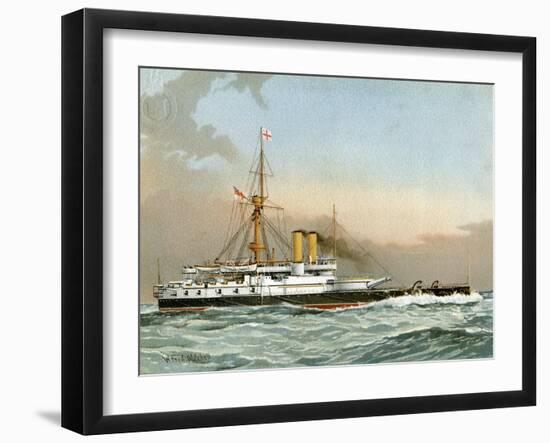 HMS Victoria, Royal Navy 1st Class Battleship, C1890-C1893-William Frederick Mitchell-Framed Giclee Print