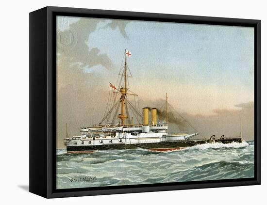 HMS Victoria, Royal Navy 1st Class Battleship, C1890-C1893-William Frederick Mitchell-Framed Stretched Canvas