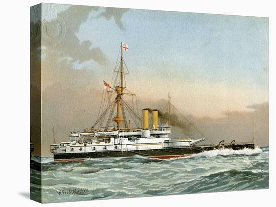 HMS Victoria, Royal Navy 1st Class Battleship, C1890-C1893-William Frederick Mitchell-Stretched Canvas