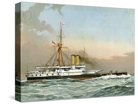 HMS Victoria, Royal Navy 1st Class Battleship, C1890-C1893-William Frederick Mitchell-Stretched Canvas