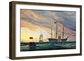 Hms Victory, 1850'S (Oil on Canvas)-Henry Dawson-Framed Giclee Print