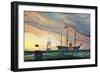 Hms Victory, 1850'S (Oil on Canvas)-Henry Dawson-Framed Giclee Print