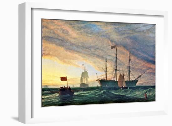 Hms Victory, 1850'S (Oil on Canvas)-Henry Dawson-Framed Giclee Print