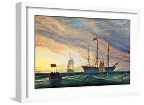 Hms Victory, 1850'S (Oil on Canvas)-Henry Dawson-Framed Giclee Print