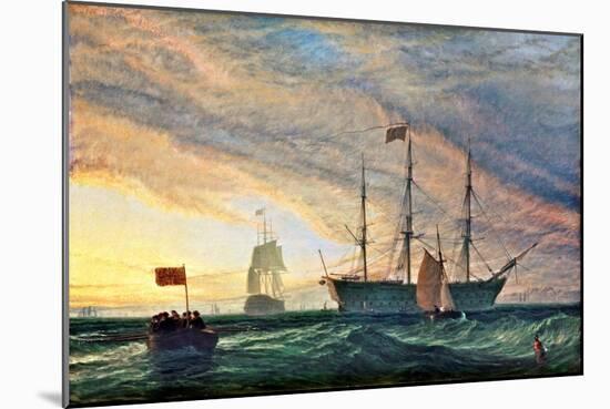 Hms Victory, 1850'S (Oil on Canvas)-Henry Dawson-Mounted Giclee Print