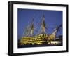 Hms Victory at Night, Portsmouth Dockyard, Portsmouth, Hampshire, England, United Kingdom, Europe-Jean Brooks-Framed Photographic Print