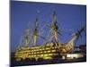 Hms Victory at Night, Portsmouth Dockyard, Portsmouth, Hampshire, England, United Kingdom, Europe-Jean Brooks-Mounted Photographic Print