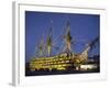 Hms Victory at Night, Portsmouth Dockyard, Portsmouth, Hampshire, England, United Kingdom, Europe-Jean Brooks-Framed Photographic Print