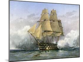 HMS Victory, British Warship, C1890-C1893-William Frederick Mitchell-Mounted Giclee Print