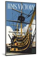 HMS Victory - Dave Thompson Contemporary Travel Print-Dave Thompson-Mounted Giclee Print