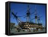 Hms Victory in Dock at Portsmouth, Hampshire, England, United Kingdom, Europe-Nigel Francis-Framed Stretched Canvas