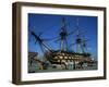 Hms Victory in Dock at Portsmouth, Hampshire, England, United Kingdom, Europe-Nigel Francis-Framed Photographic Print