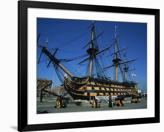 Hms Victory in Dock at Portsmouth, Hampshire, England, United Kingdom, Europe-Nigel Francis-Framed Photographic Print