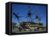 Hms Victory in Dock at Portsmouth, Hampshire, England, United Kingdom, Europe-Nigel Francis-Framed Stretched Canvas