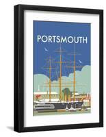 HMS Victory (Portsmouth) - Dave Thompson Contemporary Travel Print-Dave Thompson-Framed Art Print